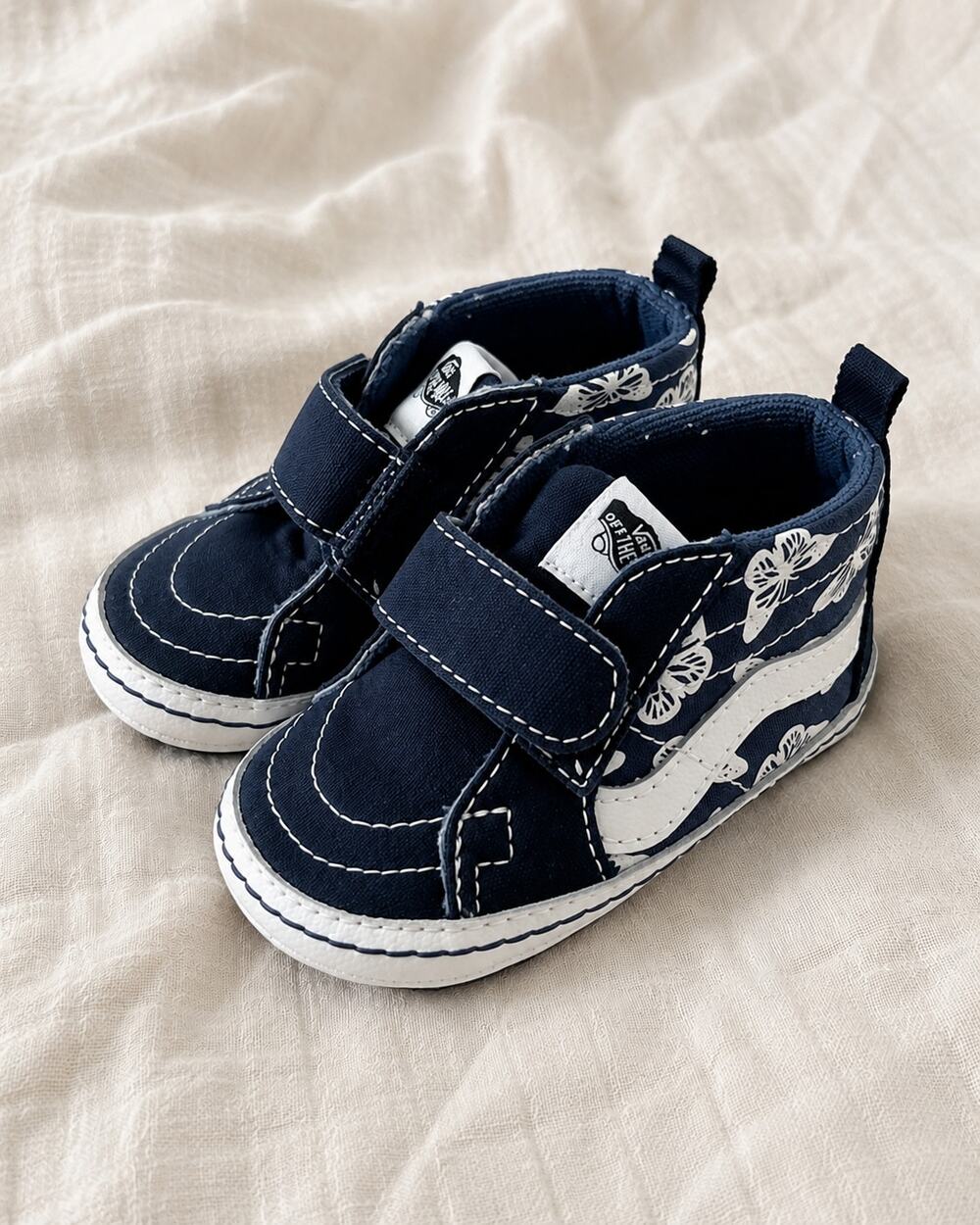 Vans Sk8-Hi Crib Infant 4 Navy Butterfly Baby High Top Sneakers Shoes